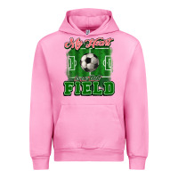 Fuchsia Pink My heart is on that court Soccer Urban Hoodie - HowdyJamesFarm