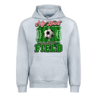 Heather Grey My heart is on that court Soccer Urban Hoodie - HowdyJamesFarm