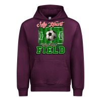 Mauve Wine My heart is on that court Soccer Urban Hoodie - HowdyJamesFarm