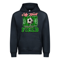 Navy My heart is on that court Soccer Urban Hoodie - HowdyJamesFarm