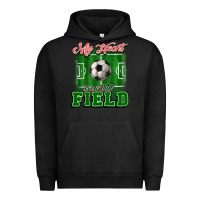 Pigment Black My heart is on that court Soccer Urban Hoodie - HowdyJamesFarm