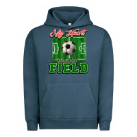 Pigment Midnight Navy My heart is on that court Soccer Urban Hoodie - HowdyJamesFarm