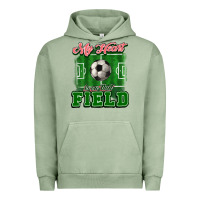 Pigment Oil Green My heart is on that court Soccer Urban Hoodie - HowdyJamesFarm