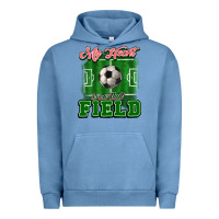 Pigment Pebble Blue My heart is on that court Soccer Urban Hoodie - HowdyJamesFarm