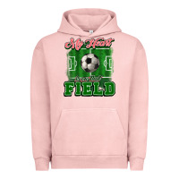 Pigment Salmon My heart is on that court Soccer Urban Hoodie - HowdyJamesFarm