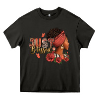 Asphalt Just blessed afro woman with roses Heavy Core Tee - RanaPortraitStore