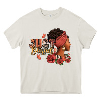 Cream Just blessed afro woman with roses Heavy Core Tee - RanaPortraitStore
