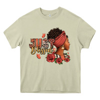 Mossy Just blessed afro woman with roses Heavy Core Tee - RanaPortraitStore