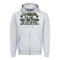 Heather Grey i married my wife for her looks Zipper Hoodie - MaliasSmallBusiness