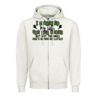 Oatmeal Heather i married my wife for her looks Zipper Hoodie - MaliasSmallBusiness