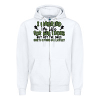 White i married my wife for her looks Zipper Hoodie - MaliasSmallBusiness