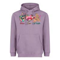Lavender Peace Love Nail Hustler Heavyweight Hoodie - BundleAndBundleShop