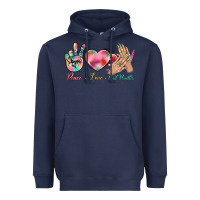 Navy Peace Love Nail Hustler Heavyweight Hoodie - BundleAndBundleShop