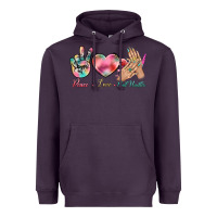 Plum Peace Love Nail Hustler Heavyweight Hoodie - BundleAndBundleShop