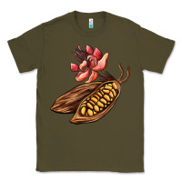 Army Green cacao beans and flowers Classic Tee - AdoDesignShop
