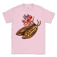 Bubblegum Pink cacao beans and flowers Classic Tee - AdoDesignShop