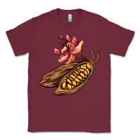Burgundy cacao beans and flowers Classic Tee - AdoDesignShop