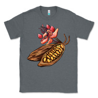 Charcoal Heather cacao beans and flowers Classic Tee - AdoDesignShop