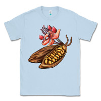 Dusty Blue cacao beans and flowers Classic Tee - AdoDesignShop