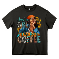 Asphalt Just a girl who loves coffee Heavy Core Tee - RanaPortraitStore