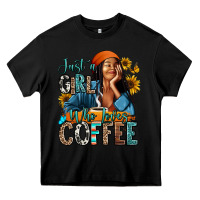 Black Just a girl who loves coffee Heavy Core Tee - RanaPortraitStore