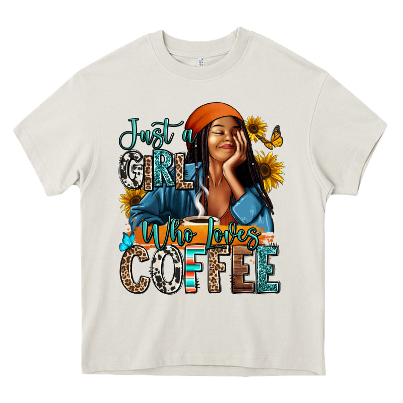 Just A Girl Who Loves Coffee Heavy Core Tee by RanaPortraitStore | Teevron