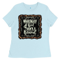 Whiskey Bent Hell Bound Black Ladies Tee | Teevron