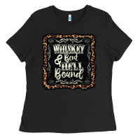 Black whiskey bent hell bound black Ladies Tee - AdoDesignShop