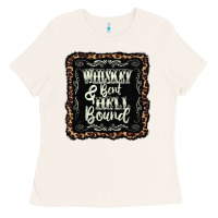 Bone whiskey bent hell bound black Ladies Tee - AdoDesignShop
