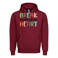 Burgundy break my bed not my heart Zipper Hoodie - MaliasSmallBusiness