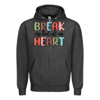 Charcoal Heather break my bed not my heart Zipper Hoodie - MaliasSmallBusiness