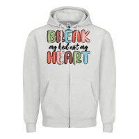 Dove Grey break my bed not my heart Zipper Hoodie - MaliasSmallBusiness