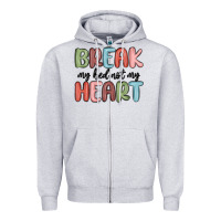 Heather Grey break my bed not my heart Zipper Hoodie - MaliasSmallBusiness