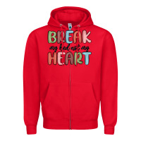 Red break my bed not my heart Zipper Hoodie - MaliasSmallBusiness