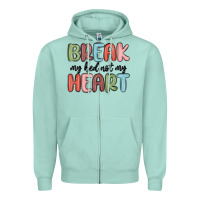 Seafoam break my bed not my heart Zipper Hoodie - MaliasSmallBusiness