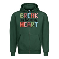 Sports Green break my bed not my heart Zipper Hoodie - MaliasSmallBusiness