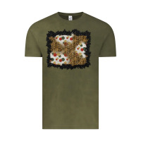 Vintage Olive christmas mistletoe background Vintage Tee - BundleAndBundleShop