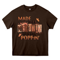 Chocolate Brown Made with melanin always poppin' Heavy Core Tee - RanaPortraitStore