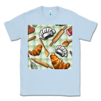 Dusty Blue chef tools seamless pattern Classic Tee - BundleAndBundleShop