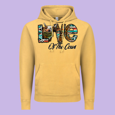 Lov Of Thecows Vintage Hoodie Designed By Cowhidedigitalart