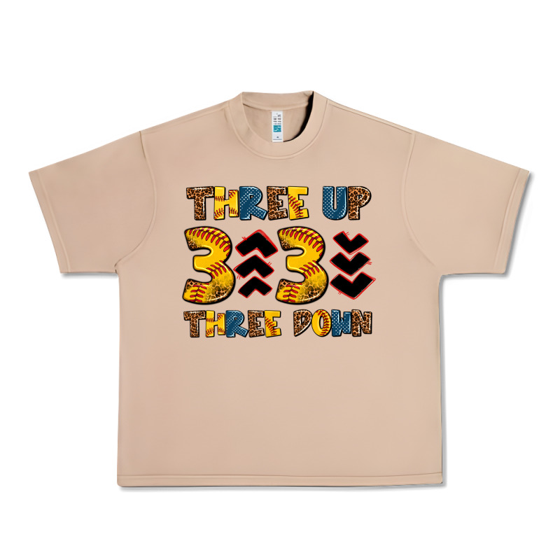 Three Up Three Down Softball Urban Heavy Tee by AdoDesignShop | Teevron