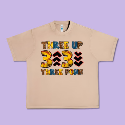 Three Up Three Down Softball Urban Heavy Tee Designed By Adodesignshop