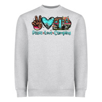 Heather Grey peace love camping Heavyweight Sweatshirt - JahusDesignShop