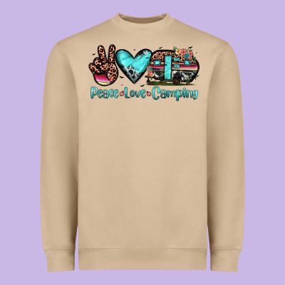 Peace Love Camping Heavyweight Sweatshirt Designed By Jahusdesignshop