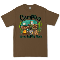 Cacao camping is my happy place caravan and gnome Premium Tee - BarkalooDesign