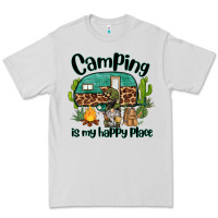Dove Grey camping is my happy place caravan and gnome Premium Tee - BarkalooDesign