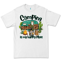 White camping is my happy place caravan and gnome Premium Tee - BarkalooDesign