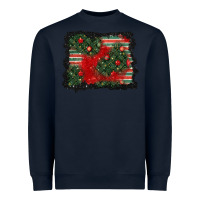Navy christmas ornament background Heavyweight Sweatshirt - BundleAndBundleShop