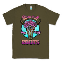 Army Green blame it all on my roots white Classic Tee - JahusDesignShop
