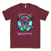 Burgundy blame it all on my roots white Classic Tee - JahusDesignShop
